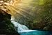 HUGE LAMINATED / ENCAPSULATED Woodland Waterfall Horizontal Scenic POSTER measures 36 x 24 inches (91.5 x 61cm)