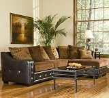 Union Contemporary Chenille Sectional with Leather-Like Base -- Coaster 503001