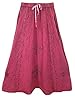 Retro Vintage Skirt Stonewashed Rayon Ari Embroidered Boho Peasant Long Skirts