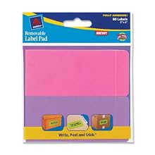 Avery Removable Label Pad, 2 x 4 Inches, Assorted Neon, 80 Labels (22021)