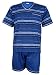 FORMEN Herren Schlafanzug Pyjama mit Shorty – Dunkelblau