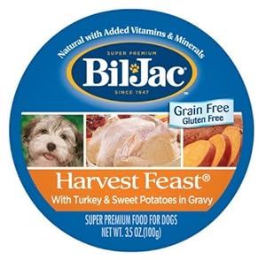 Bil-Jac Harvest Feast Turkey & Sweet Potatoes 3.5 Ounces Wet Grain Free Dog Food (Pack of 12) Bil-Jac Harvest Feast Turkey & Sweet Potatoes 3.5 Ounces Wet Grain Free Dog Food (Pack of 12)