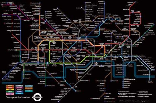 Empire 352163 London, Underground, Black Map - Poster Plakat Druck - 91.5 x 61 cm Preisvergleich