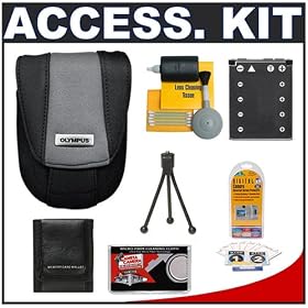 Olympus Black Neoprene Camera Case with Spare Li-42B Battery + Tripod + Accessory Kit for... by Olympus