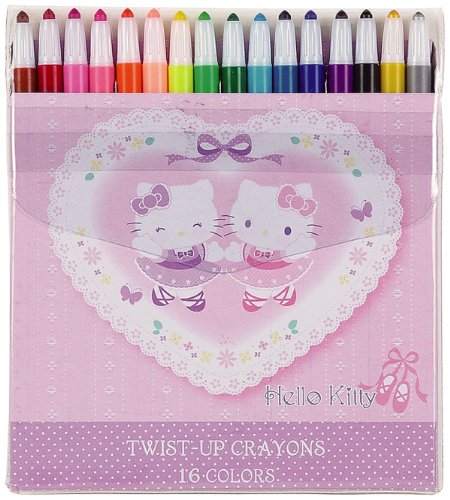 Japanese Sanrio Hello Kitty: 16 Color Twist up Crayons