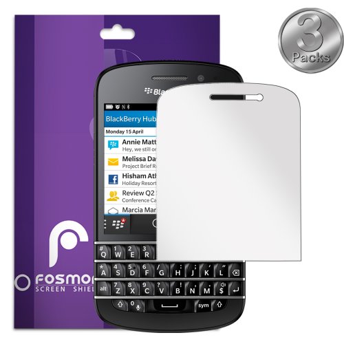 Fosmon Mirror Screen Protector Shield for BlackBerry Q10 - 3 Pack