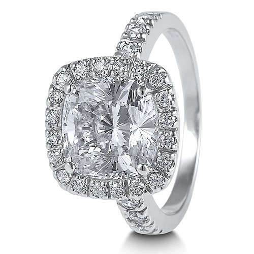 Sterling Silver Cushion Cubic Zirconia CZ Cocktail Right Hand Ring - Women's Engagement Wedding Ring