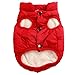 JoyDaog 2 Layers Fleece Lined Warm Dog Jacket for Puppy Winter Cold Weather,Soft Windproof Small Dog Coat,Red S