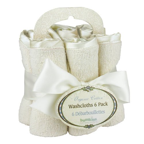 Bumkins OrganicWashcloth 6- Pack Natural