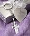Crystal Cross Keychain Baptism and Christening Favors, 36