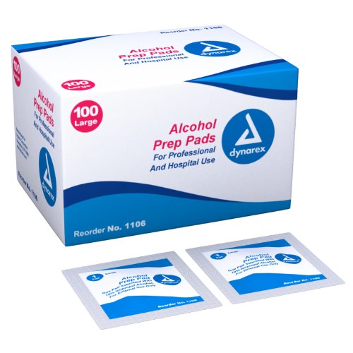 Dynarex Sterile Alcohol Prep Pad Large 10 boxes of 100 Pads per boxB004KQL0YK