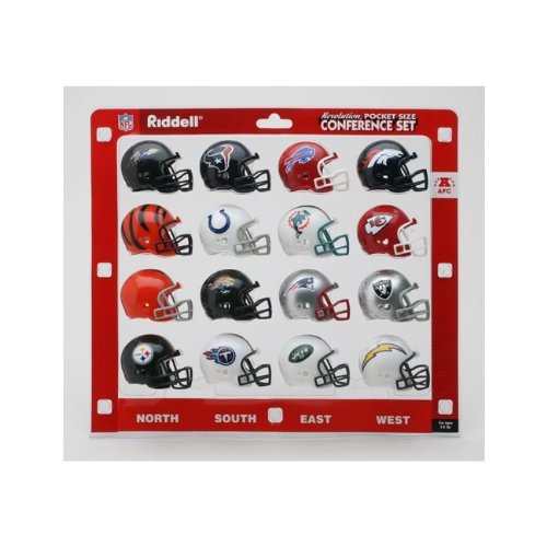 NFL Football Helm Set 16 Teams AFC