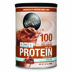 DESIGNER WHEY Protein Powder Supplement, Chocolate, 12.7-Ounce Canister (Pack of 2)