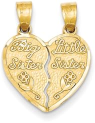 14k Yellow Gold 2 piece Break-apart Big Sister & Little Sister Charm