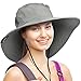 Wide Brim Sun Hat Outdoor UV Protection Safari Cap for Women Grey