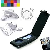 (6 in 1 Preimum Ipod Nano Package) Leather Case with Swivel Belt Clip for Apple iPod Nano Nano-Chromatic 4th Generation 8gb 16gb (Nano Chromatic Not Included) + CAR CHARGER + TRAVEL CHARGER +USB Cable for ipod nano chromatic + Screen Protector Kit + Cloth + BONUS Wisdom*Courage Neckstrap