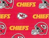 Cotton NFL Kansas City Chiefs Football Print Cotton Fabric By the Yard