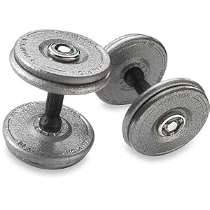 Hampton Fitness Gray Pro-Style Eclipse Dumbbells with 45 lb Urethane Snug-Grip Handle- Pair
