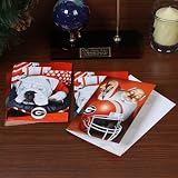 NCAA Georgia Bulldogs 12-Pack Double Original Mascot Design Christmas Cards