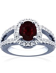 Platinum Oval Cut Ruby Ring With Sidestones