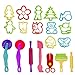Kare & Kind Set of 19pcs Smart Dough Tools Kit with Models and Molds, (Retail Packaging) (mix models) (Animal and flower)