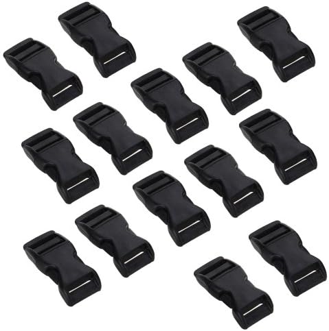 50 x Boucle Buckle Attache Sifflet pour Bracelet de Survie Paracorde 15mm NOIR