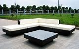 Baidani- Lounge-Rattan-Garnitur “Sun-Queen”, 15-teilig, 2 Farben wählbar – schwarz