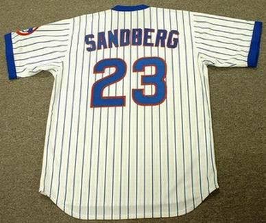 RYNE SANDBERG Chicago Cubs 1984 Majestic Cooperstown THROWBACK Home Baseball Jersey