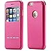 iPhone 6 Plus & iPhone 6s Plus Case, FLOVEME [ Smart Slide Series ] Premium Ultra Thin Flip PU Leather Folio Cover for Apple iPhone 6 Plus and iPhone 6s Plus 5.5 inch - Hot Pink