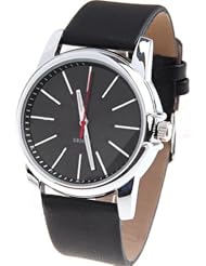 Orient Idea Ori-0250E Unisex Wrist Quartz Watch Analog Timepiece with PU Leather Band - Black