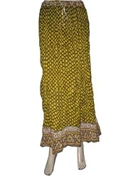 Bollywood Fashion Bohemian Bellydance Olive Green Cotton Skirt 36"