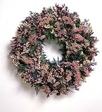 NEW Preserved 18 Round COYOTE BUSH & HUCKLEBERRY OAK Pink Achillea BRACKEN Fern WREATH