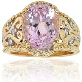 Michael Valitutti 14K Yellow Gold Kunzite & Diamond Ring - SIZE 10