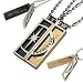 Stainless Steel Couples Cubic Zirconia Star and Moon Black and Gold Bar Pendant Necklace Set 18"/20-24"