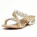 Maybest Womens Fashion Faux Rhinestone Mid Heel Open Toe Sandal Slippers