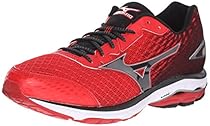 Mizuno Men's Wave Rider 19 Running Shoe, Chinese Red/Black, 7 D US
