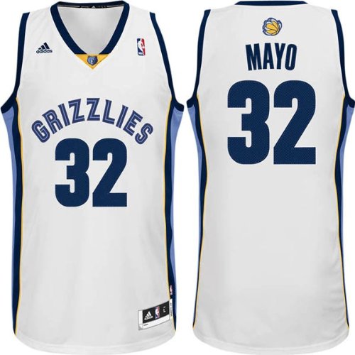Men's O.J. Mayo #32 Memphis Grizzlies NBA Swingman Basketball Jersey by Adidas (White-Navy)(Size=XX-LARGE)