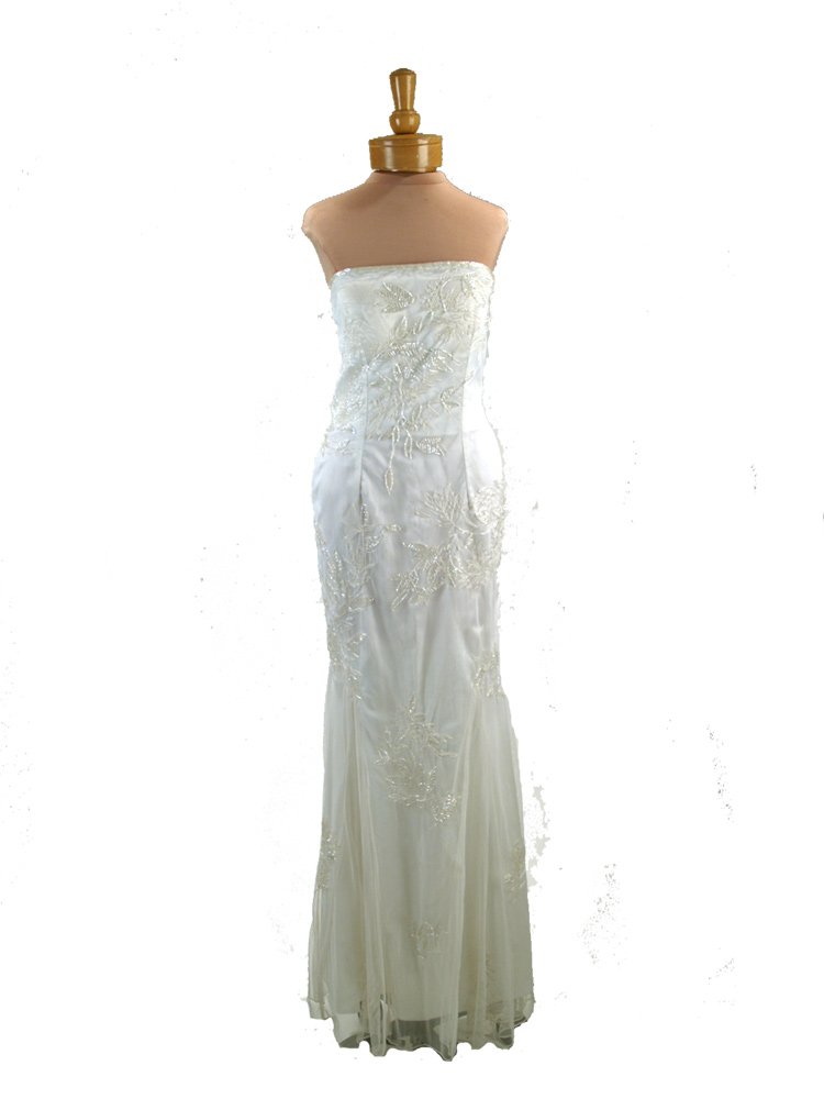 Strapless Evening Gown In Ivory