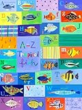 IMAGE OF Oopsy Daisy A-Z Tropical Fish Stretched Canvas Wall Art by Jill Mcdonald, 18 by 24-Inch