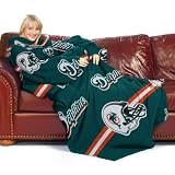 NFL Miami Dolphins Adult Comfy Throw, Officially Licensed Blanket with Sleeves 