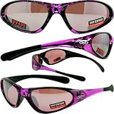 TNT SUNGLASSES CRYSTAL PINK FRAME UV400 EYWEAR PINK FLASH MIRROR LENSES
