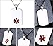 Stainless Steel Medical ID Dog Tag Necklace with Chain -Free Custom Engraving,Diabetic,Asthma