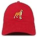 Trendy Apparel Shop Boxer Dog Breed Embroidered Brushed Cotton Dad Hat Cap - Red