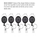 Mudder 5 Pack Black Retractable Carabiner Badge Reels with Key Ring and Badge Strap for ID Badge Holders, Key Cards