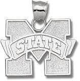 Mississippi State Bulldogs Solid Sterling Silver ''M STATE'' Giant Pendant