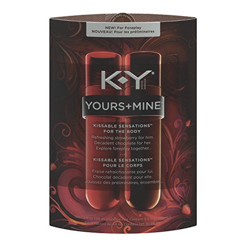 K-Y Yours + Mine Kissable Sensations Strawberry + Chocolate Lubricant, 3  Ounce