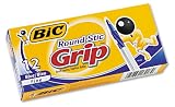 BIC GSFG11BE BIC Round Stic Grip Ball Pen, Translucent Barrel, Blue Ink, Fine Point, 36 - 12ct boxes