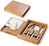 SOIREE Cheese Cutting Board Set, Natural Wood