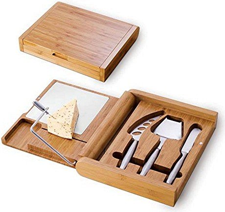 Premium Bamboo Cheese Cutting Board & Tool Set