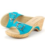 Produkt-Bild: Damen Sommer Pantolette, verstellbare Schliesse, Plateau, t&uuml;rkis